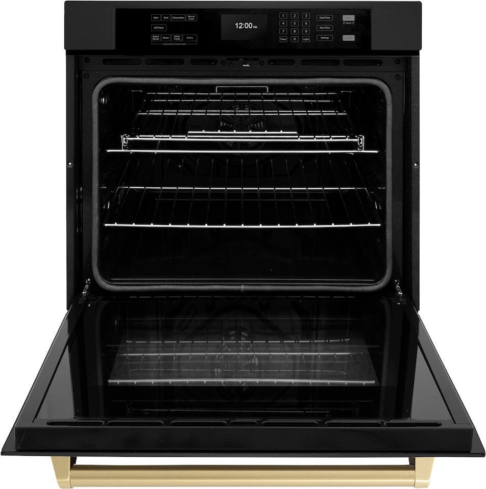 Zline WASBZ30CB Black Stainless Steel With Champagne Bronze Handle