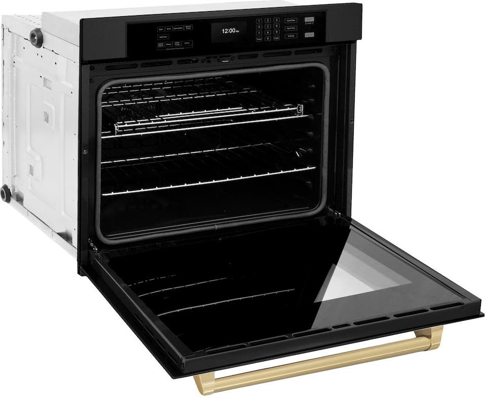 Zline WASBZ30CB Black Stainless Steel With Champagne Bronze Handle