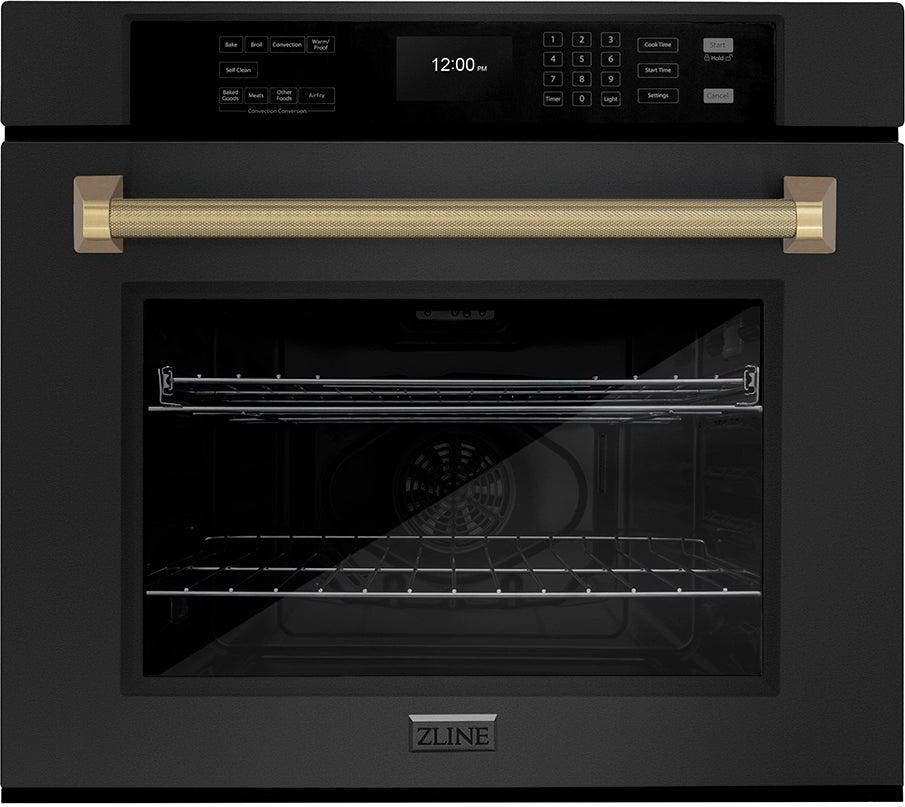 Zline WASBZ30KCB Black Stainless Steel With Champagne Bronze Helix ...