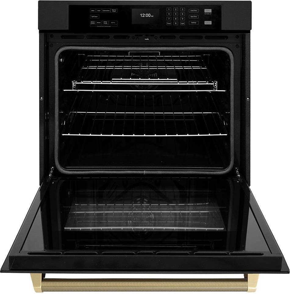 Zline WASBZ30KCB Black Stainless Steel With Champagne Bronze Helix ...