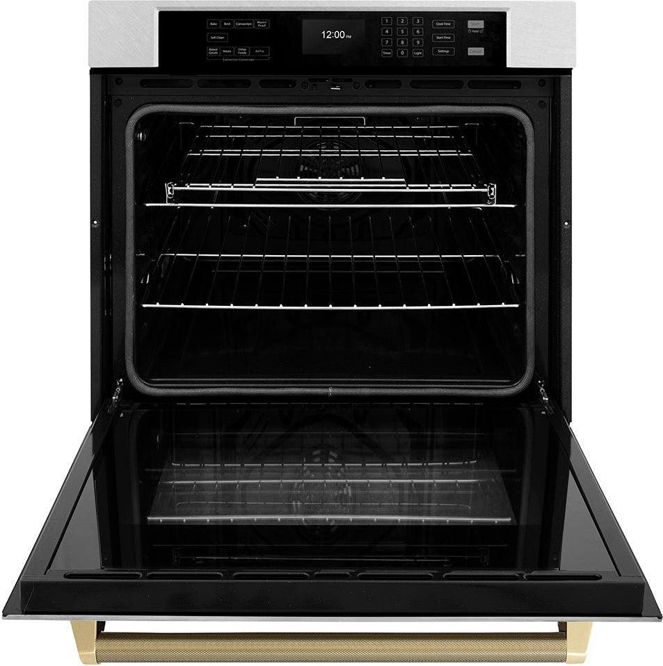 Zline WASSZ30KCB Satin Stainless Steel With Champagne Bronze Helix ...