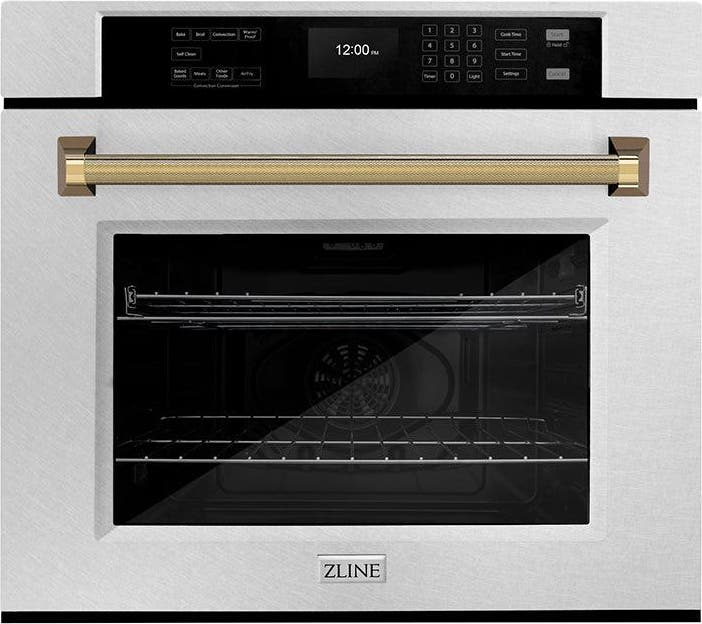 Zline WASSZ30KG Satin Stainless Steel With Polished Gold Helix Han...