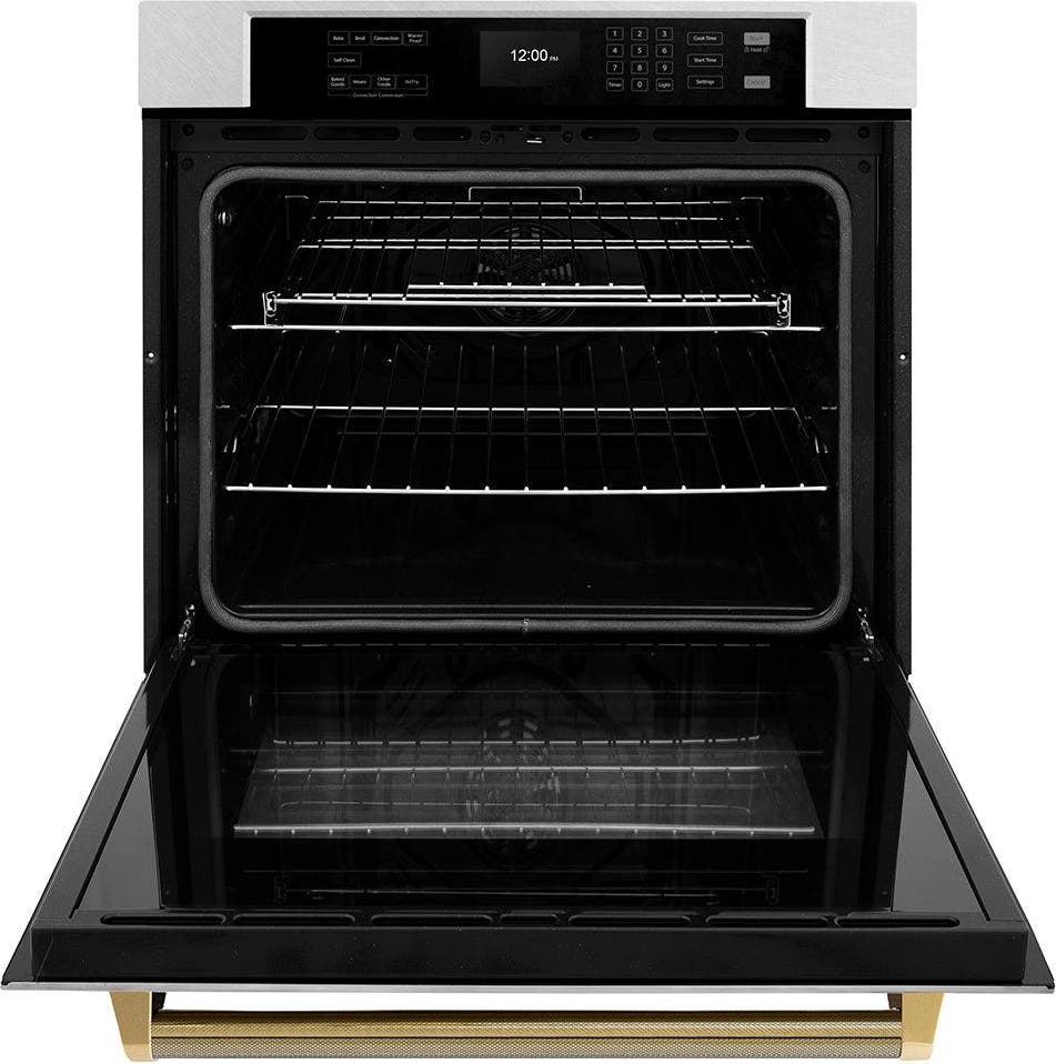 Zline WASSZ30KG Satin Stainless Steel With Polished Gold Helix Han...