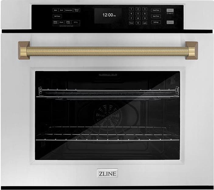 Zline WASZ30KCB Stainless Steel With Champagne Bronze Helix Handle