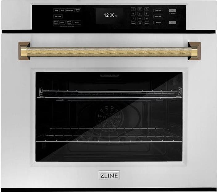Zline WASZ30KG Stainless Steel With Polished Gold Helix Handle