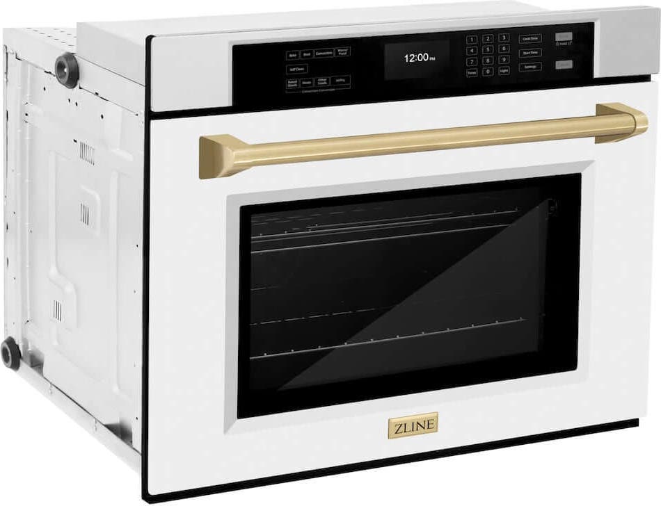 Zline WASZWM30CB Stainless Steel With White Matte Door And Champagn...