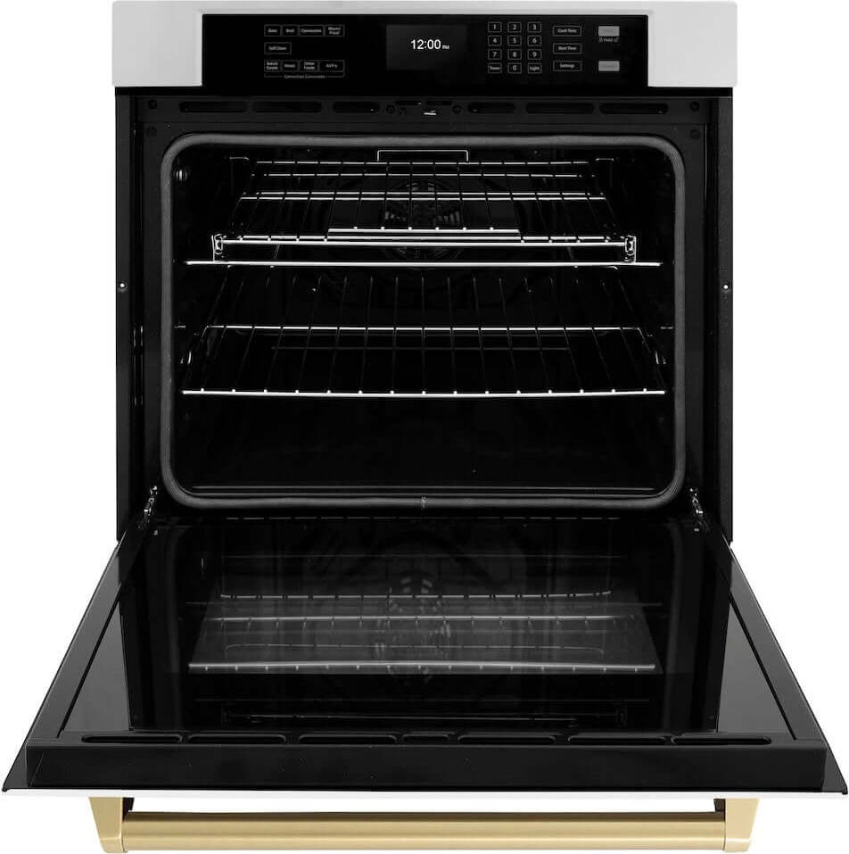 Zline WASZWM30CB Stainless Steel With White Matte Door And Champagn...