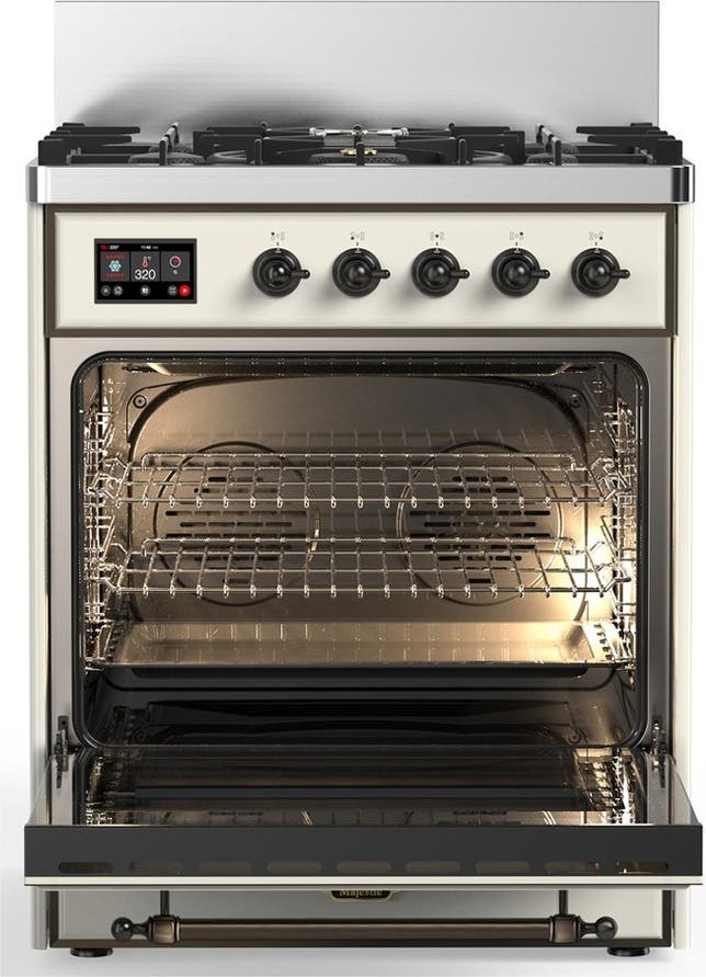 Ilve UM30NR3AWBLP Antique White With Burnished Trim, Liquid Propane
