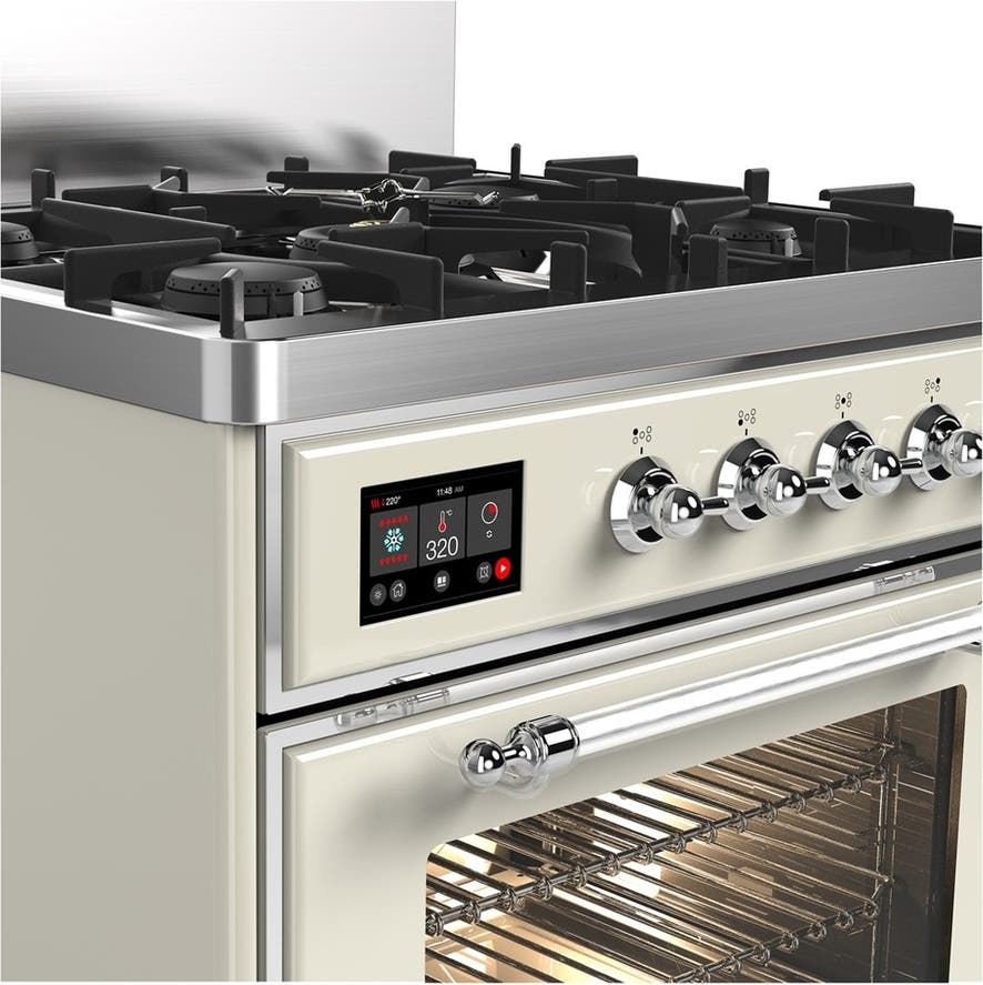 Ilve UM30NR3AWC Antique White With Chrome Trim, Natural Gas