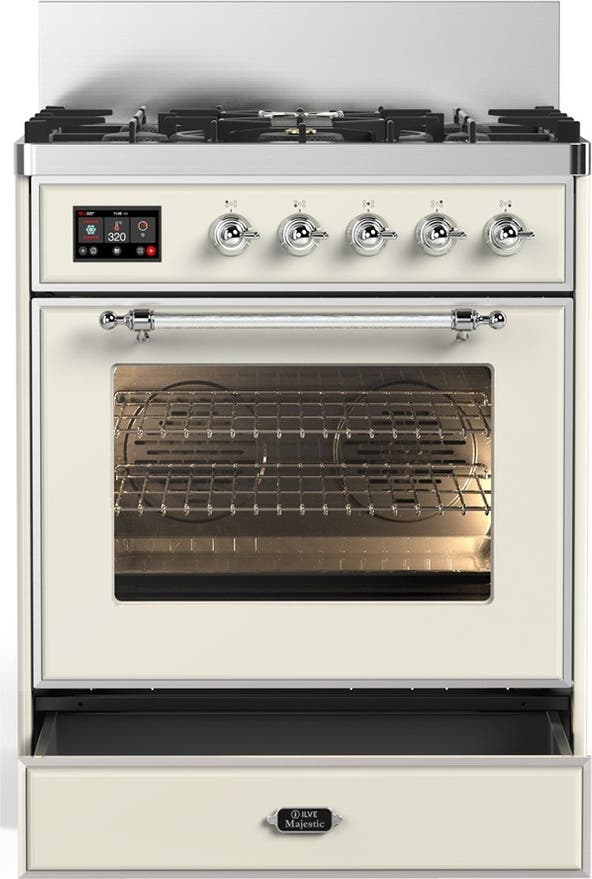 Ilve UM30NR3AWC Antique White With Chrome Trim, Natural Gas