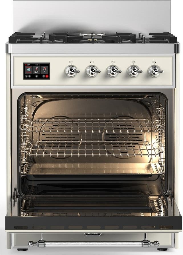Ilve UM30NR3AWCLP Antique White With Chrome Trim, Liquid Propane