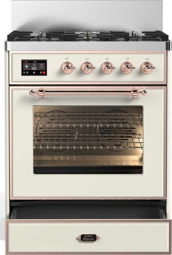 Ilve UM30NR3AWPLP Antique White With Copper Trim, Liquid Propane