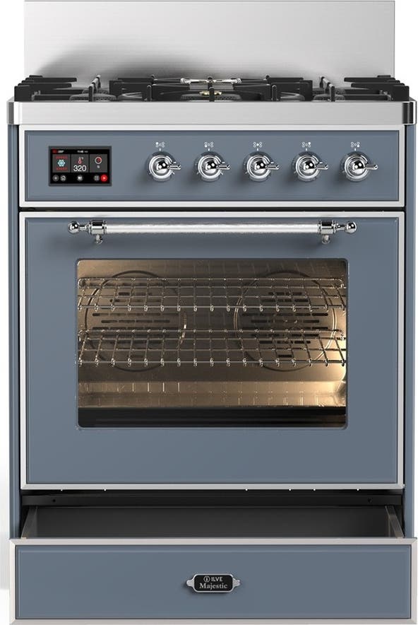 Ilve UM30NR3BGC Blue Grey With Chrome Trim, Natural Gas