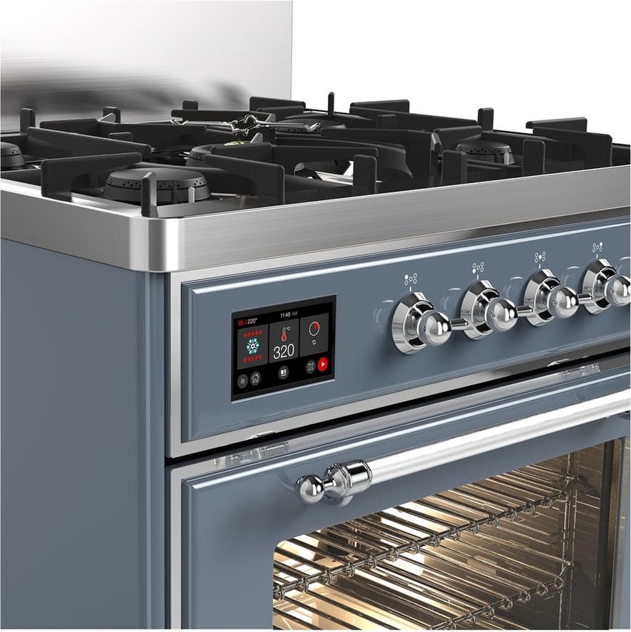 Ilve UM30NR3BGCLP Blue Grey With Chrome Trim, Liquid Propane