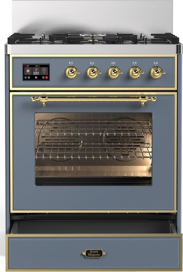 Ilve UM30NR3BGGLP Blue Grey With Brass Trim, Liquid Propane