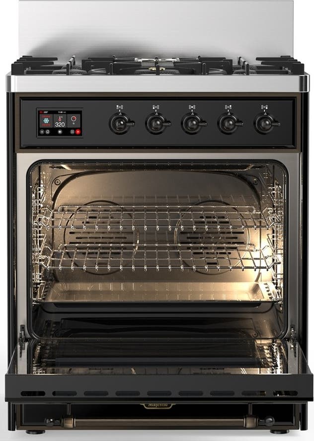 Ilve UM30NR3BKBLP Glossy Black With Burnished Trim, Liquid Propane