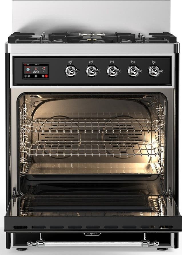 Ilve UM30NR3BKCLP Glossy Black With Chrome Trim, Liquid Propane