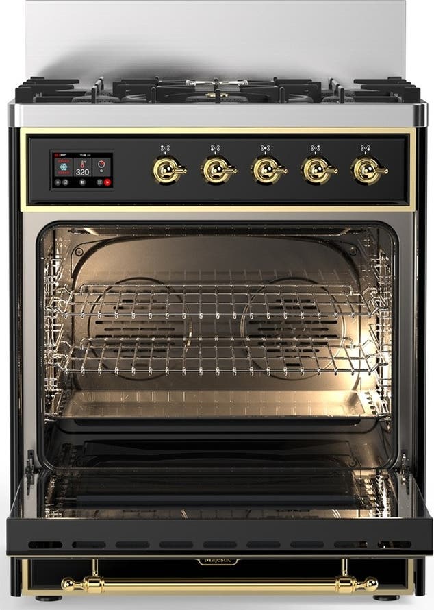 Ilve UM30NR3BKG Glossy Black With Brass Trim, Natural Gas