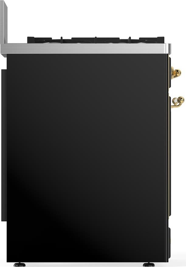 Ilve UM30NR3BKGLP Glossy Black With Brass Trim, Liquid Propane