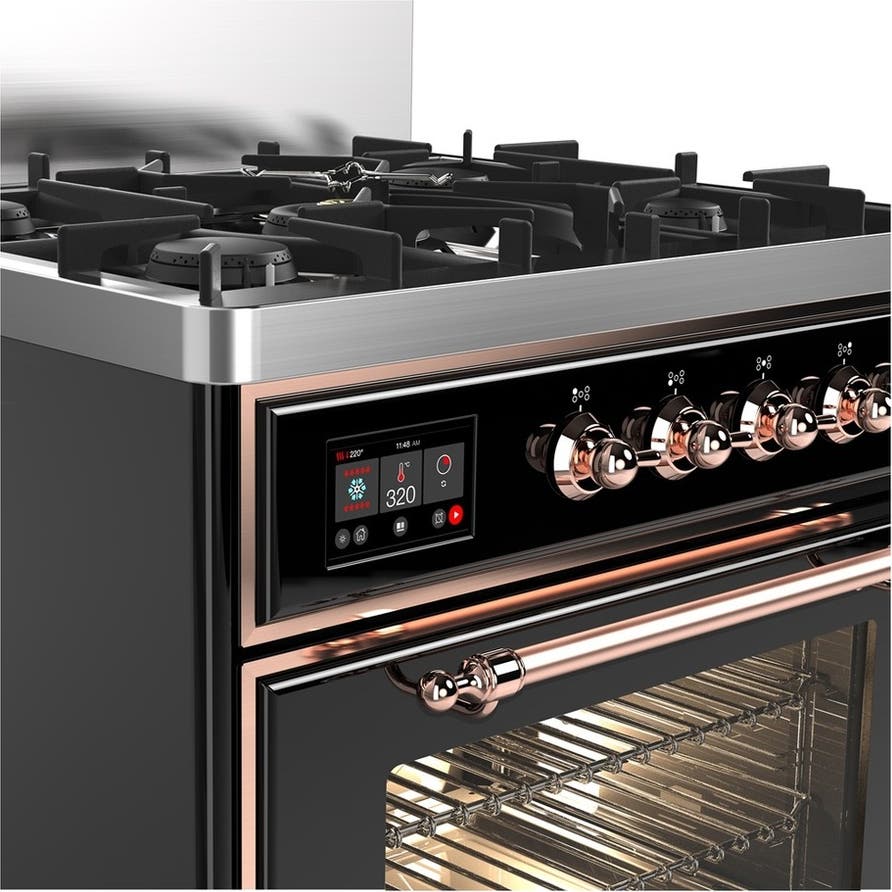 Ilve UM30NR3BKPLP Glossy Black With Copper Trim, Liquid Propane
