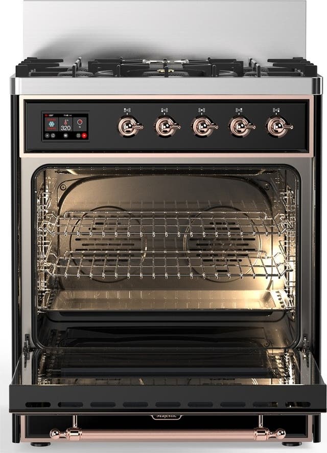 Ilve UM30NR3BKPLP Glossy Black With Copper Trim, Liquid Propane