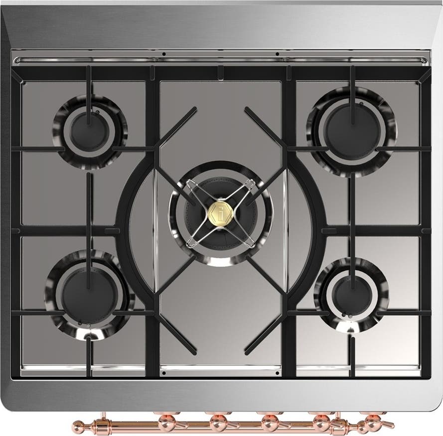 Ilve UM30NR3BKPLP Glossy Black With Copper Trim, Liquid Propane