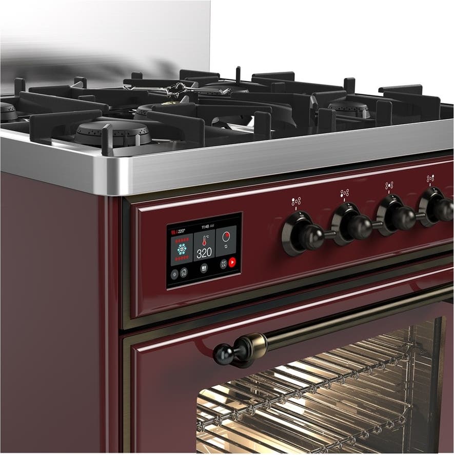 Ilve UM30NR3BUBLP Burgundy With Burnished Trim, Liquid Propane