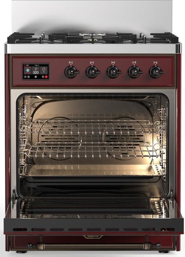 Ilve UM30NR3BUBLP Burgundy With Burnished Trim, Liquid Propane
