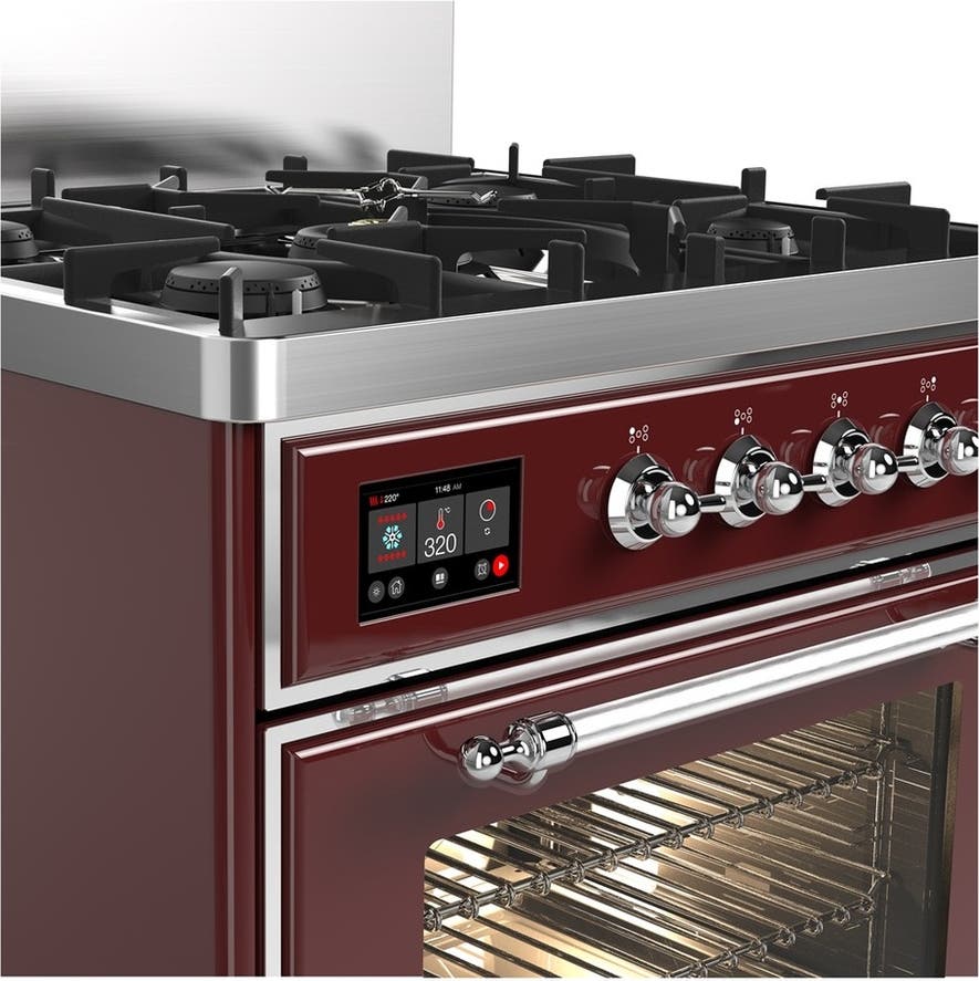 Ilve UM30NR3BUCLP Burgundy With Chrome Trim, Liquid Propane