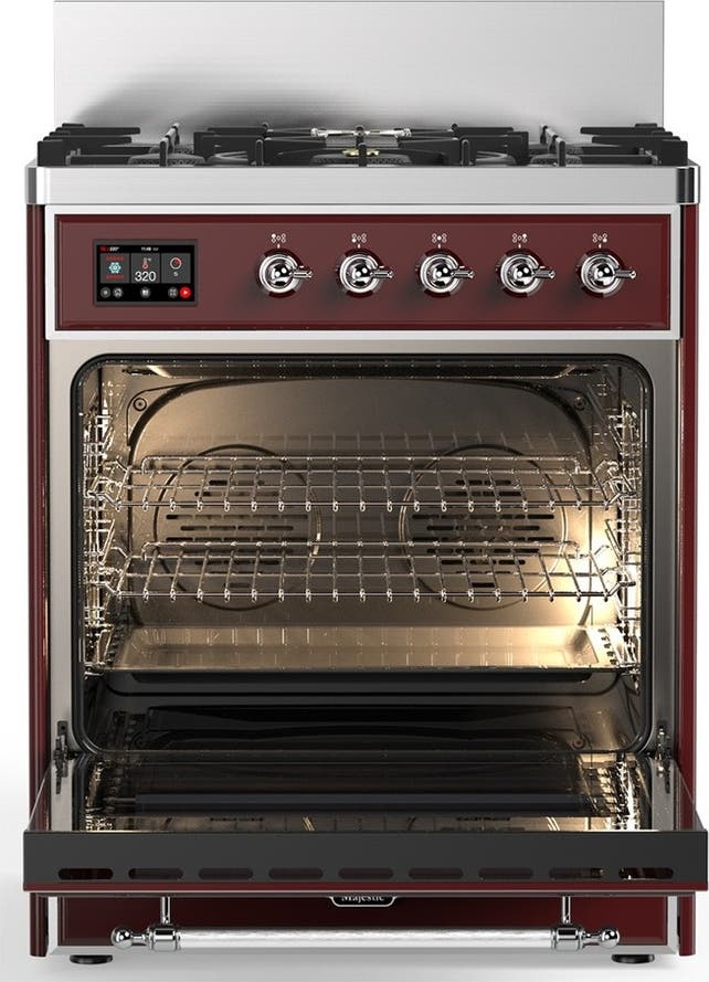 Ilve UM30NR3BUCLP Burgundy With Chrome Trim, Liquid Propane