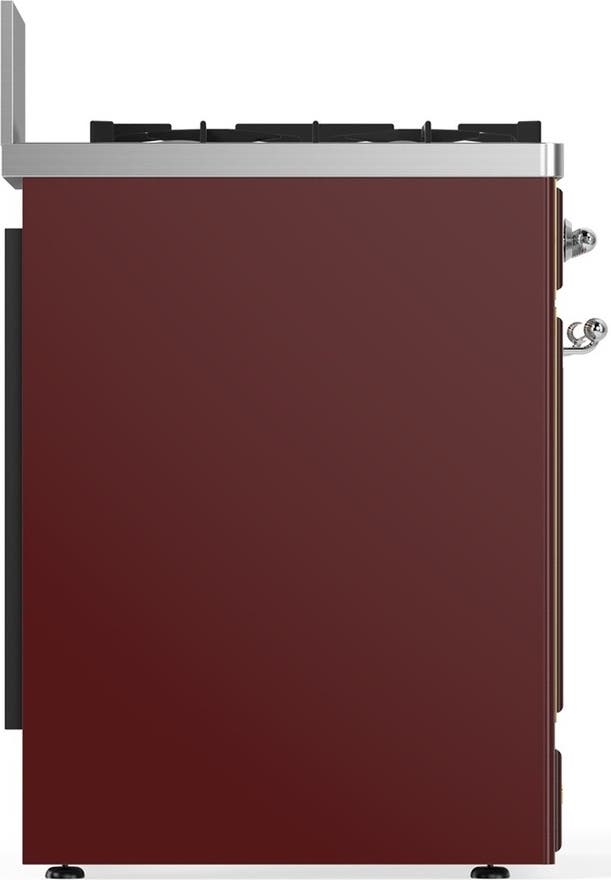 Ilve UM30NR3BUCLP Burgundy With Chrome Trim, Liquid Propane