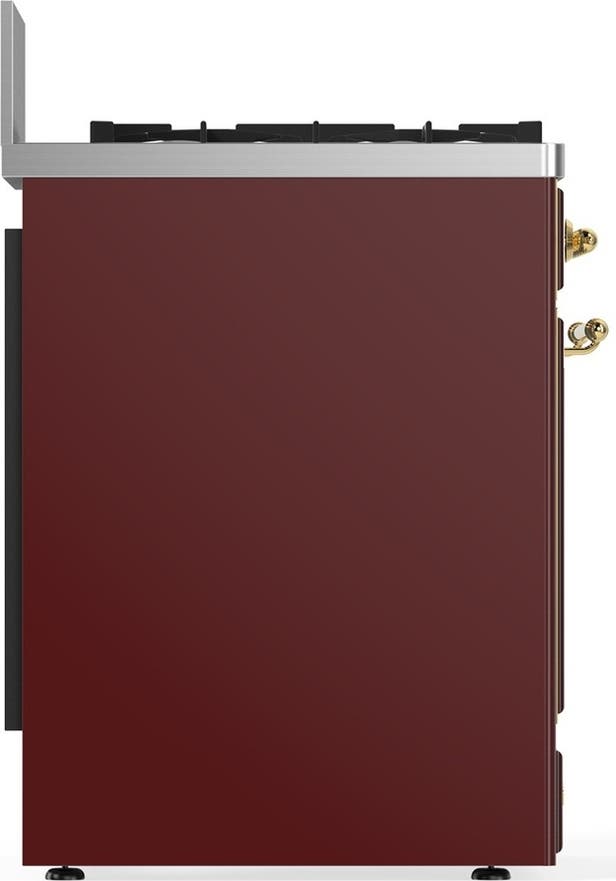 Ilve UM30NR3BUGLP Burgundy With Brass Trim, Liquid Propane