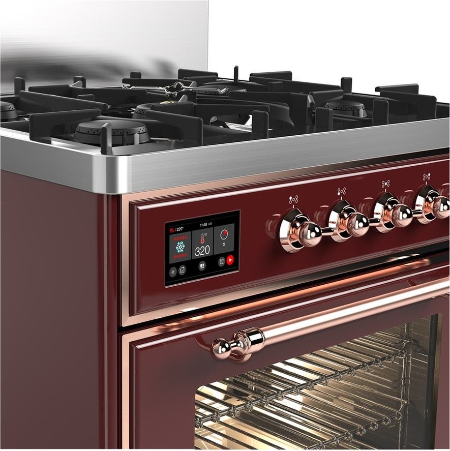 Ilve UM30NR3BUP Burgundy With Copper Trim, Natural Gas