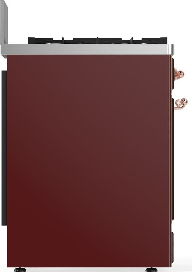 Ilve UM30NR3BUPLP Burgundy With Copper Trim, Liquid Propane