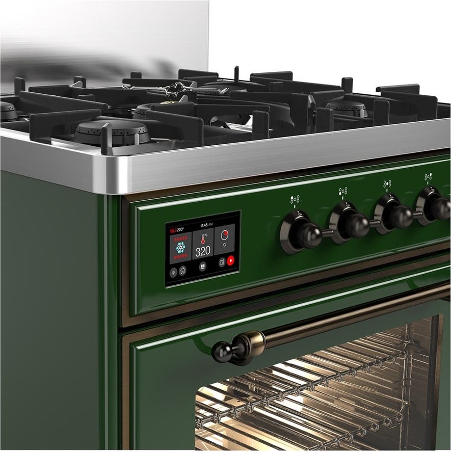 Ilve UM30NR3EGBLP Emerald Green With Burnished Trim, Liquid Propane