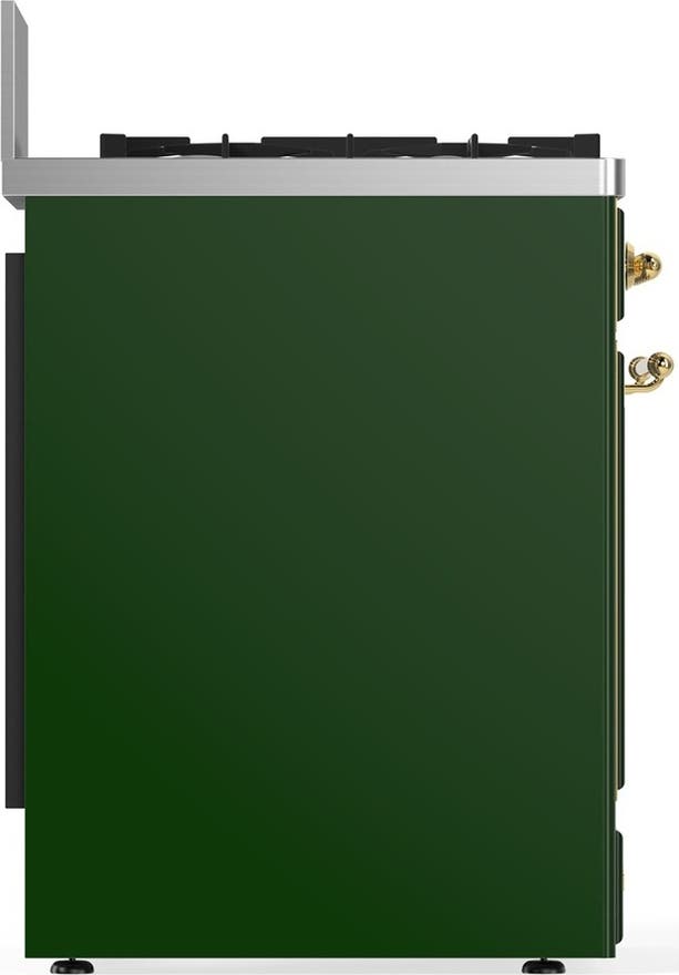 Ilve UM30NR3EGGLP Emerald Green With Brass Trim, Liquid Propane
