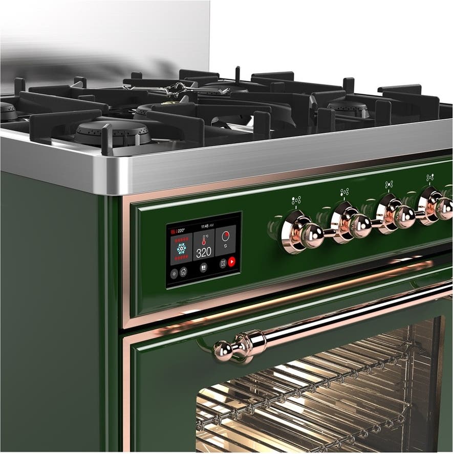 Ilve UM30NR3EGPLP Emerald Green With Copper Trim, Liquid Propane