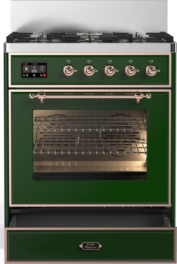 Ilve UM30NR3EGPLP Emerald Green With Copper Trim, Liquid Propane