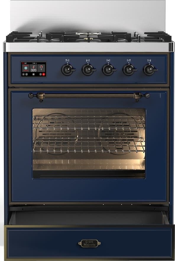 Ilve UM30NR3MBB Midnight Blue With Burnished Trim, Natural Gas