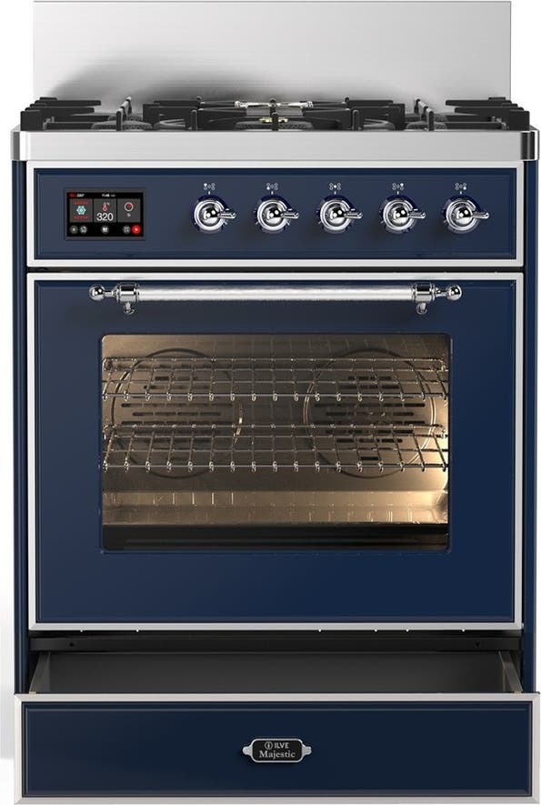 Ilve UM30NR3MBCLP Midnight Blue With Chrome Trim, Liquid Propane