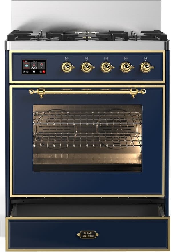 Ilve UM30NR3MBGLP Midnight Blue With Brass Trim, Liquid Propane
