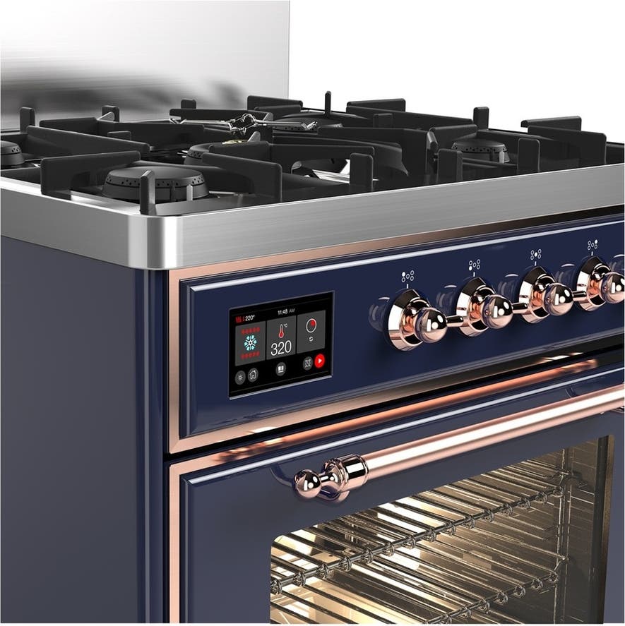 Ilve UM30NR3MBPLP Midnight Blue With Copper Trim, Liquid Propane