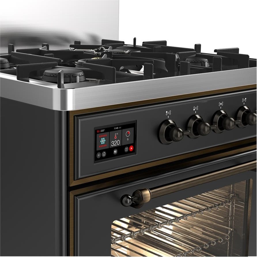 Ilve UM30NR3MGB Matte Graphite With Burnished Trim, Natural Gas