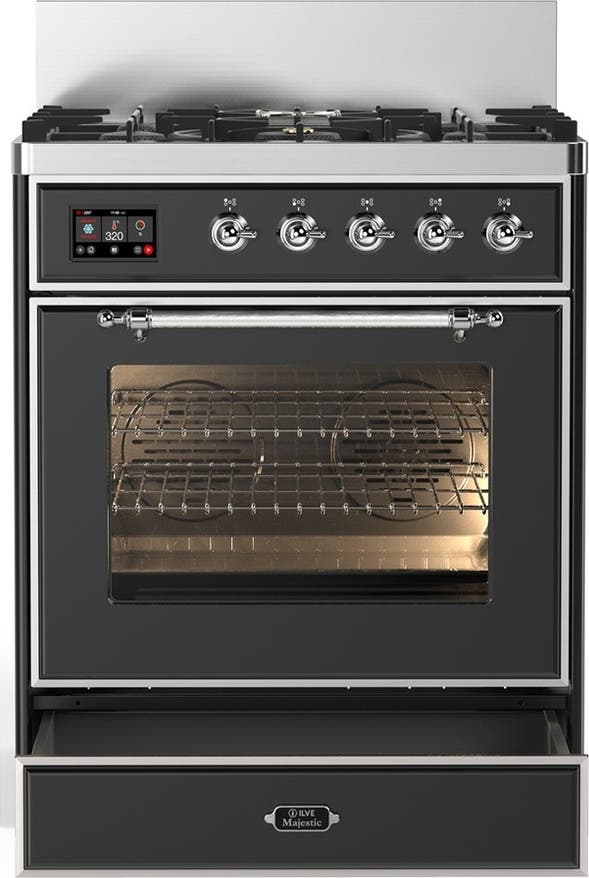Ilve UM30NR3MGC Matte Graphite With Chrome Trim, Natural Gas