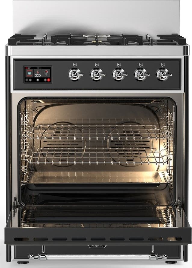 Ilve UM30NR3MGCLP Matte Graphite With Chrome Trim, Liquid Propane