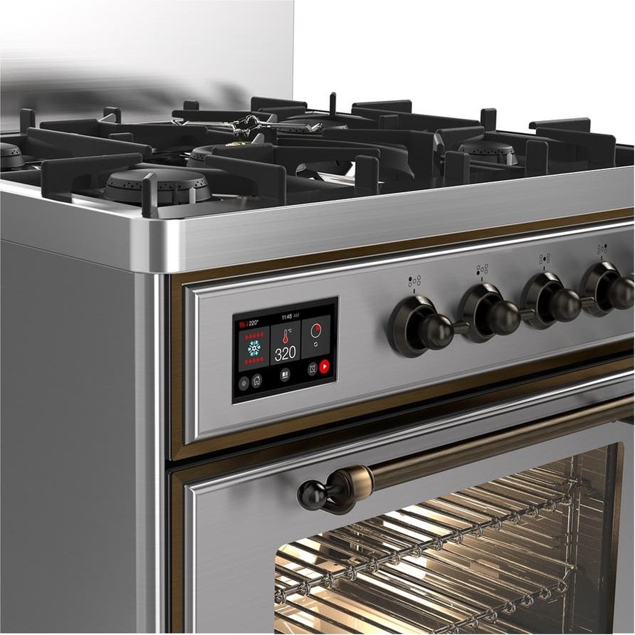 Ilve UM30NR3SSBLP Stainless Steel With Burnished Trim, Liquid Propan...