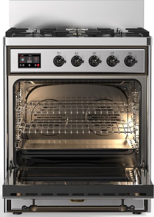 Ilve UM30NR3SSBLP Stainless Steel With Burnished Trim, Liquid Propan...