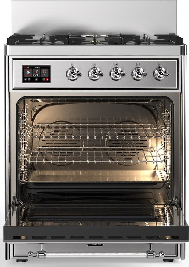 Ilve UM30NR3SSCLP Stainless Steel With Chrome Trim, Liquid Propane