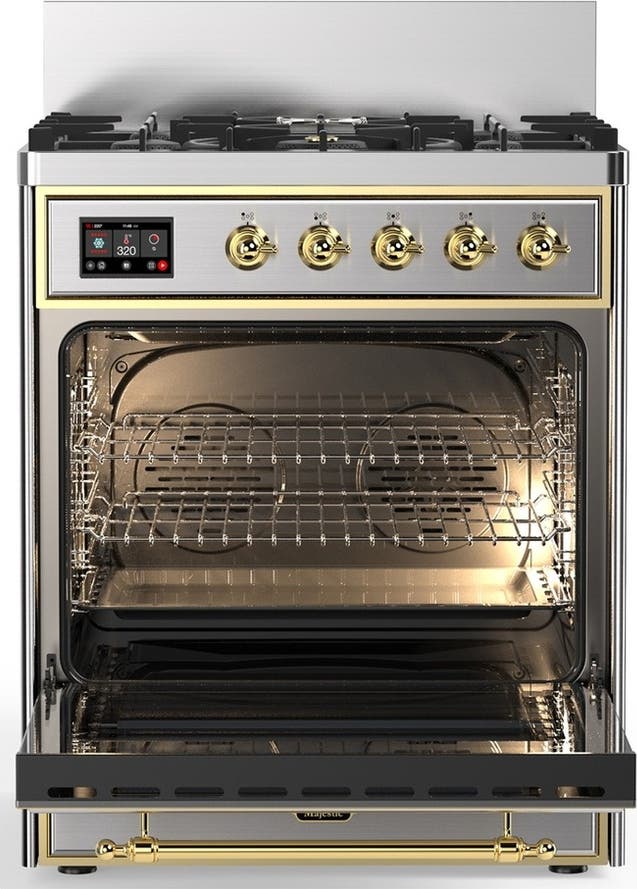 Ilve UM30NR3SSGLP Stainless Steel With Brass Trim, Liquid Propane