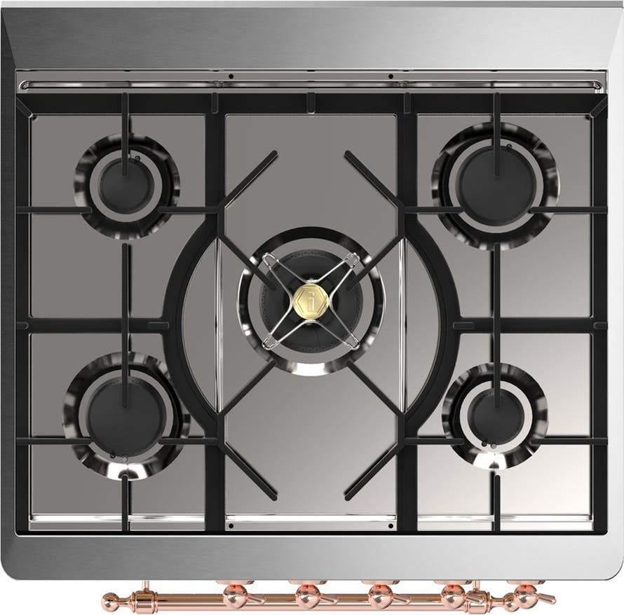 Ilve UM30NR3SSP Stainless Steel With Copper Trim, Natural Gas